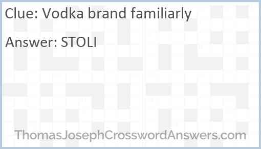 Vodka brand familiarly Answer
