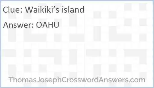 Waikiki’s island Answer