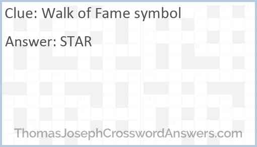 Walk of Fame symbol Answer
