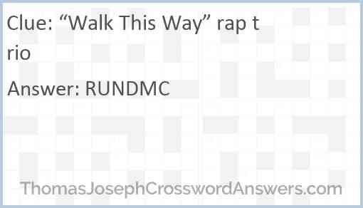 “Walk This Way” rap trio Answer