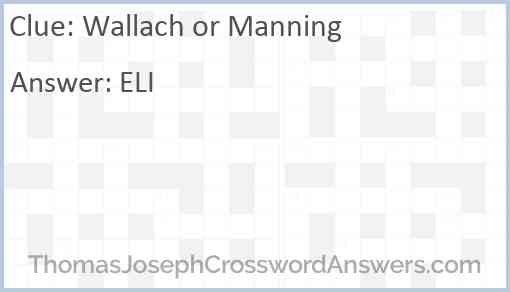 Wallach or Manning Answer