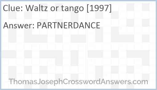 Waltz or tango [1997] Answer