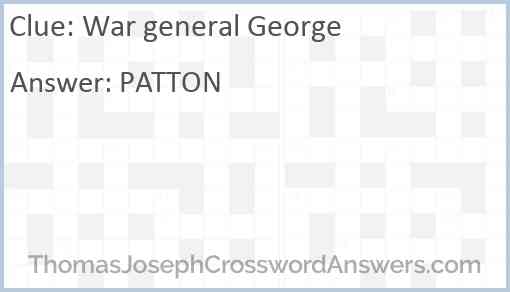 War general George Answer
