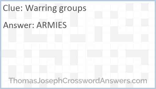 Warring groups Answer