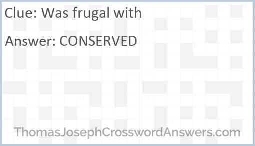 Was frugal with Answer
