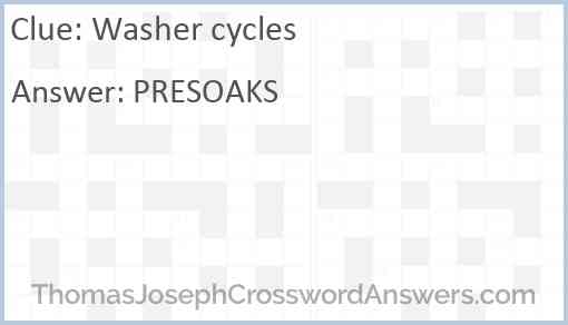 Washer cycles Answer
