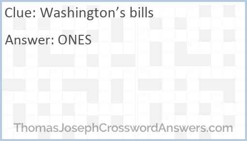Washington’s bills Answer