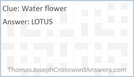Water flower Answer