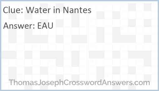 Water in Nantes Answer