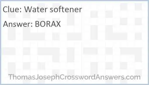 Water softener Answer