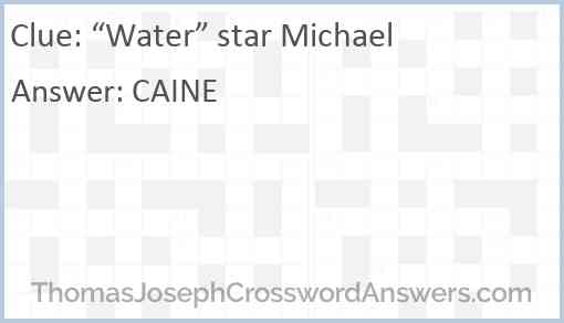 “Water” star Michael Answer