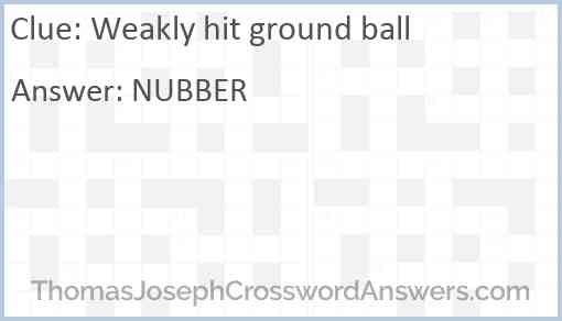 Weakly hit ground ball Answer