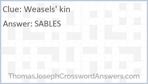 Weasel’s kin Answer