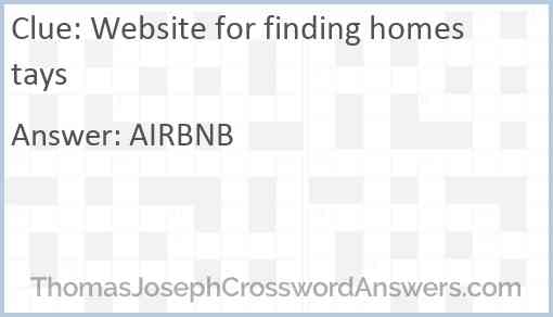 Website for finding homestays Answer