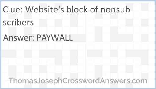 Website's block of nonsubscribers Answer
