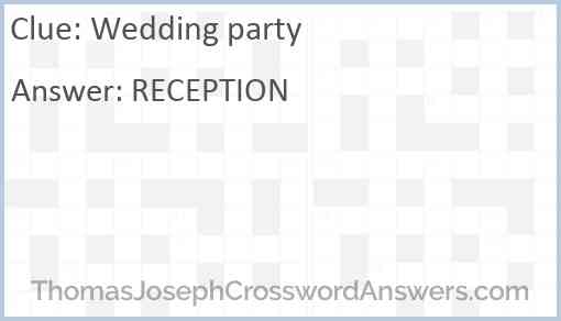 Wedding party Answer