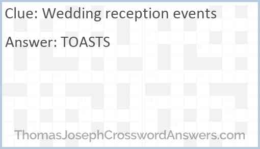 Wedding reception events Answer
