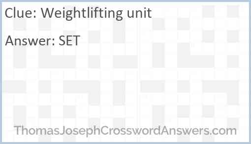 Weightlifting unit Answer