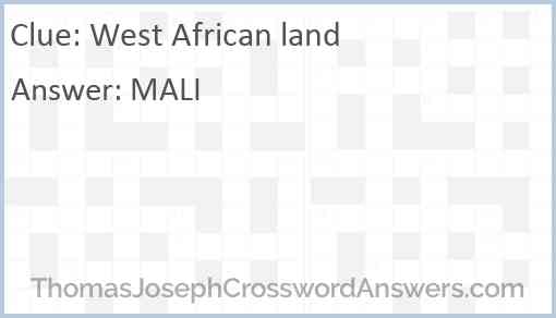 West African land Answer