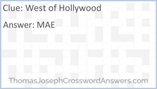 West of Hollywood Answer