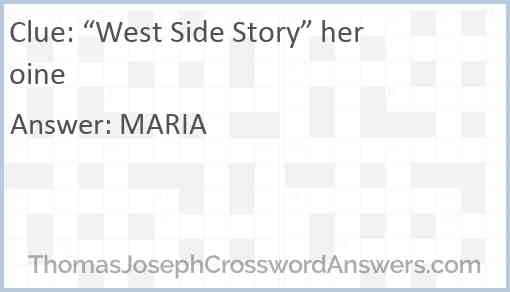 “West Side Story” heroine Answer