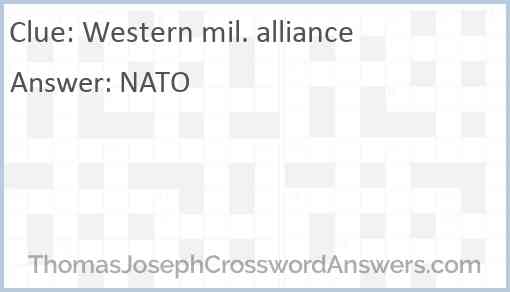 Western mil. alliance Answer