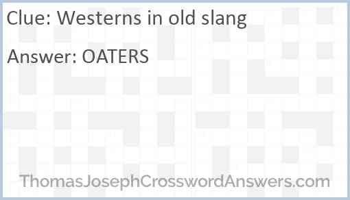 Westerns in old slang Answer