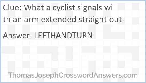 What a cyclist signals with an arm extended straight out Answer