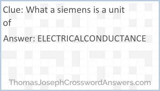 What a siemens is a unit of Answer