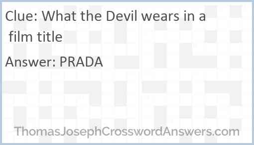 What the Devil wears in a film title Answer