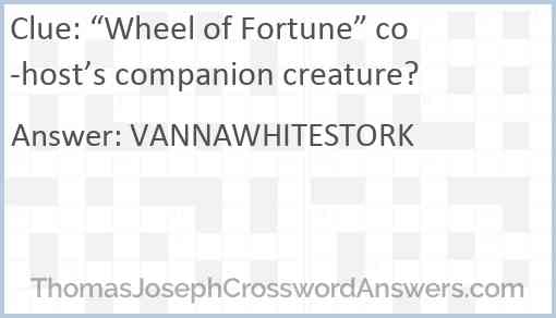 “Wheel of Fortune” co-host’s companion creature? Answer