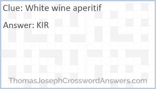 White wine aperitif Answer