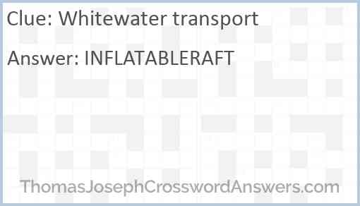 Whitewater transport Answer
