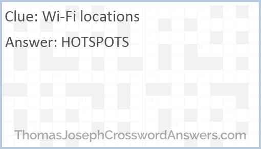 Wi-Fi locations Answer