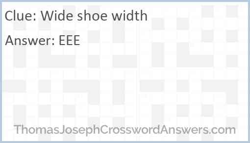 Wide shoe width Answer