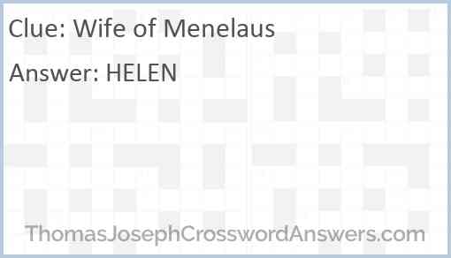 Wife of Menelaus Answer