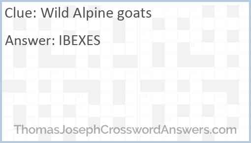 Wild Alpine goats Answer