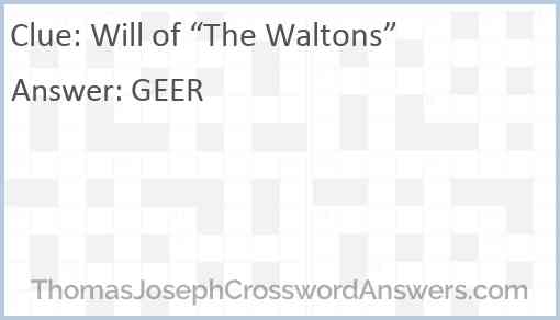 Will of “The Waltons” Answer