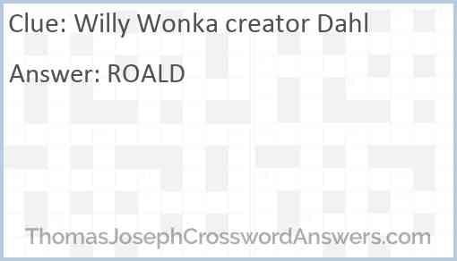 Willy Wonka creator Dahl Answer
