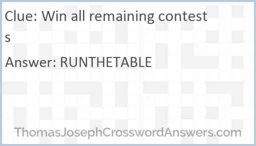 Win all remaining contests Answer