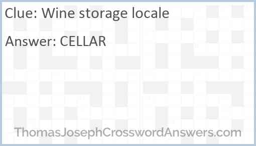 Wine storage locale Answer