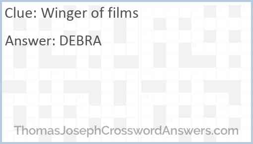 Winger of films Answer