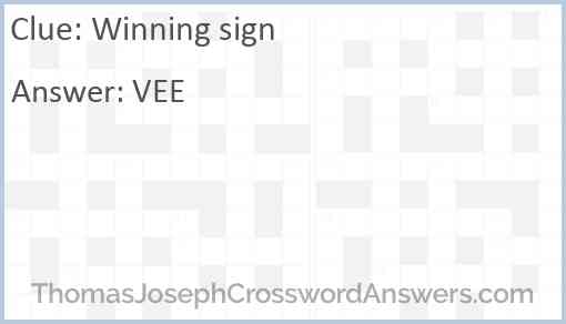 Winning sign Answer