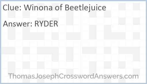 Winona of Beetlejuice Answer