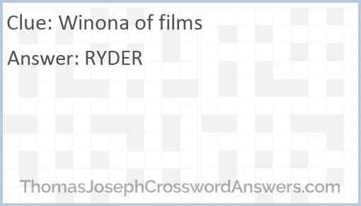 Winona of films Answer