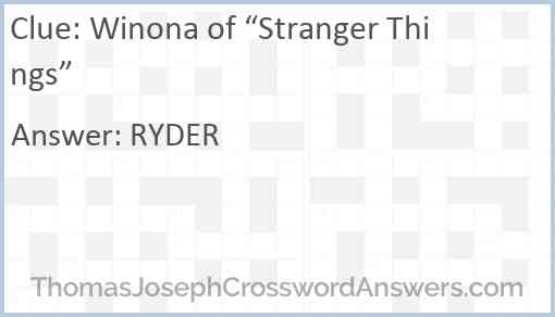 Winona of “Stranger Things” Answer