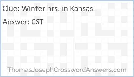 Winter hrs. in Kansas Answer