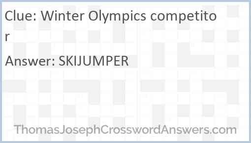 Winter Olympics competitor Answer