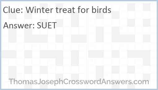 Winter treat for birds Answer