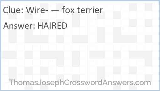 Wire- — fox terrier Answer